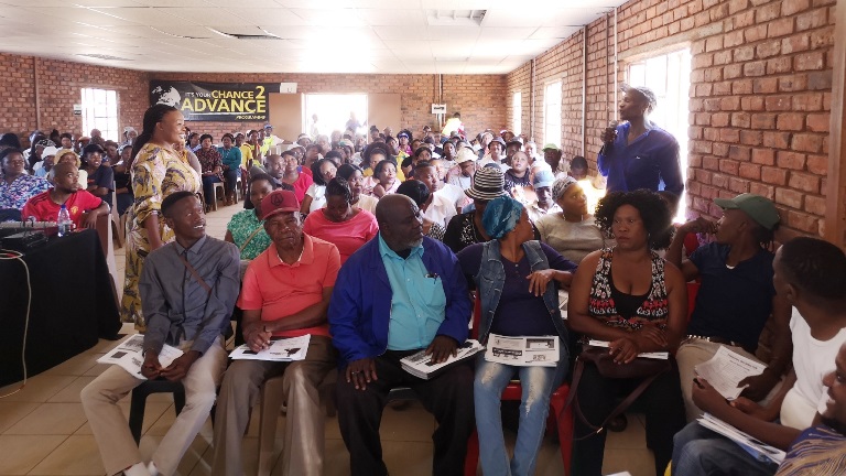 Facilitator Ms. Nthabeleng Mmako of Entrepreneurship workshop interacting with participants